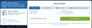 1xBet Uruguay registro